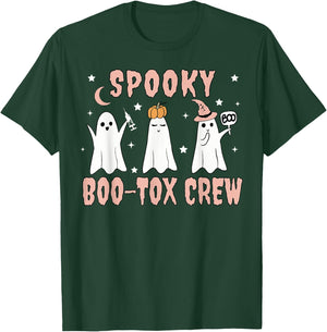 Ghost Spooky Boo-tox Crew Aesthetic Nurse Injector Halloween T-Shirt - T-Shirt | Forest