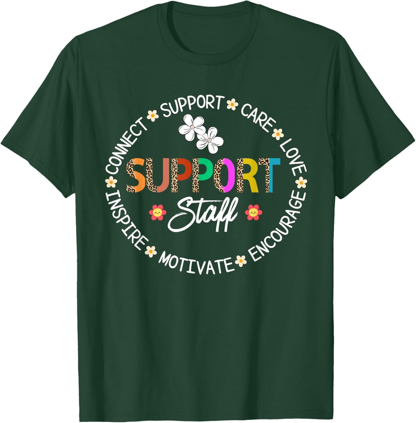 Support Staff Appreciation Leopard Week Back to School Women T-Shirt - T-Shirt | Forest