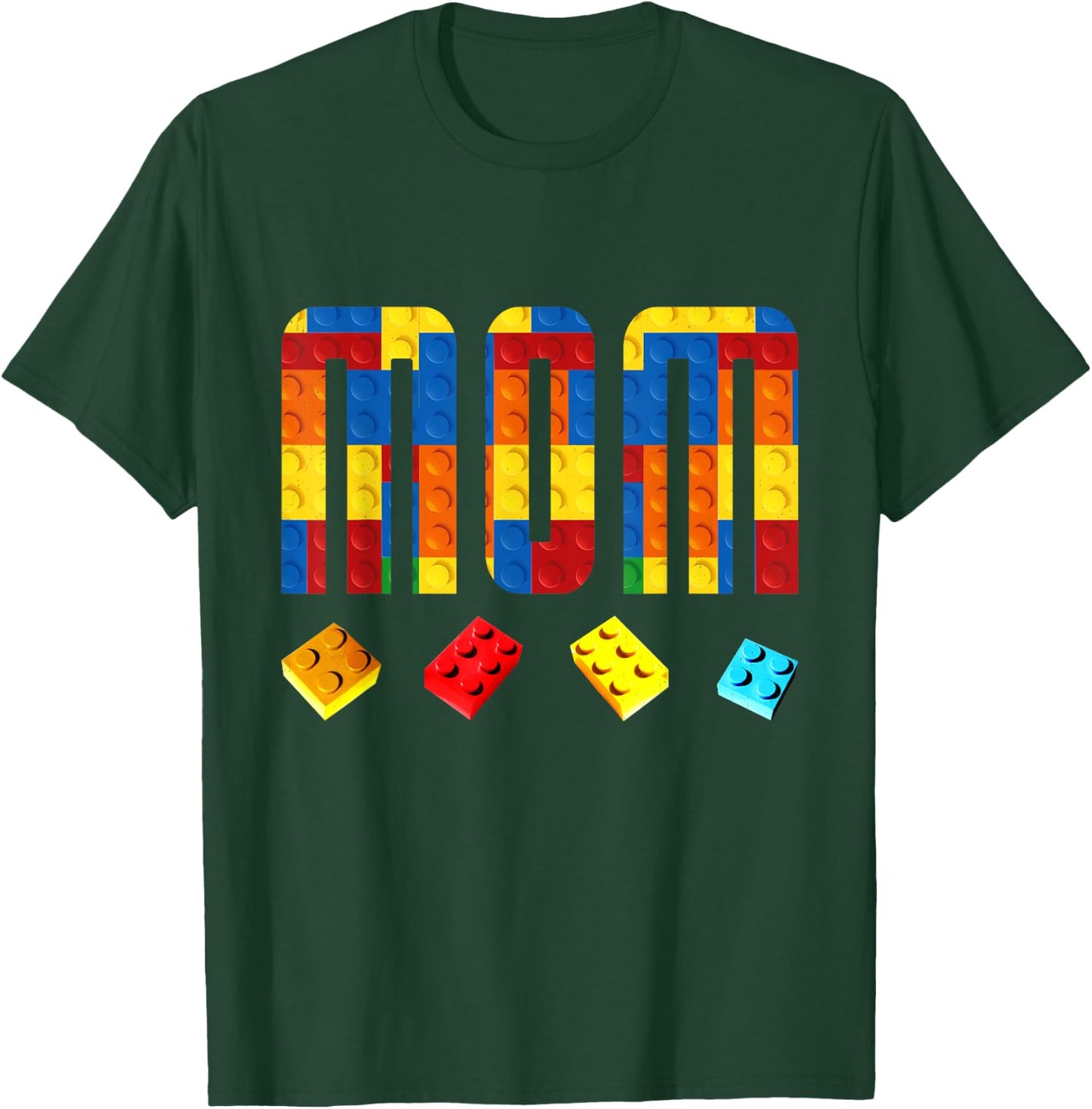 Mom Master Builder Building Blocks Birthday Family Matching T-Shirt - T-Shirt | Forest