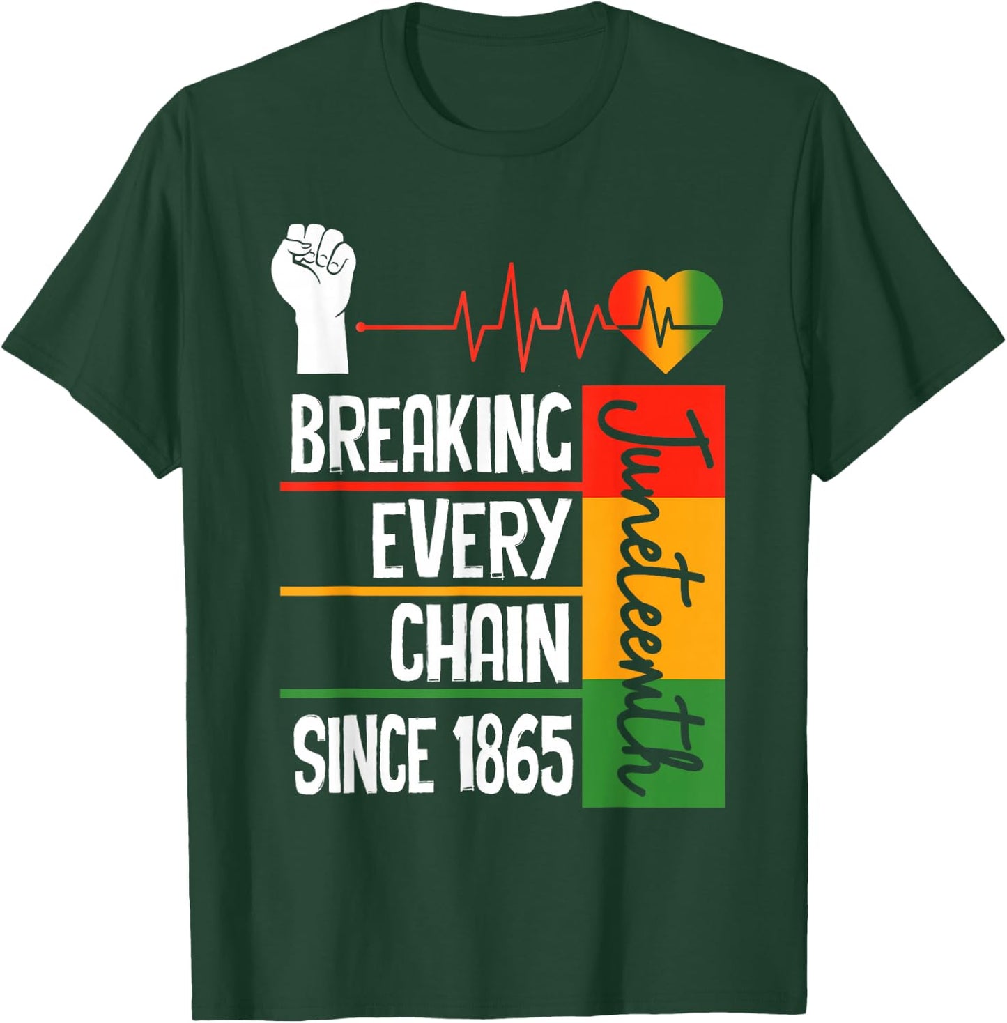 Juneteenth Breaking Every Chain Since 1865 Freedom Day T-Shirt - T-Shirt | Forest