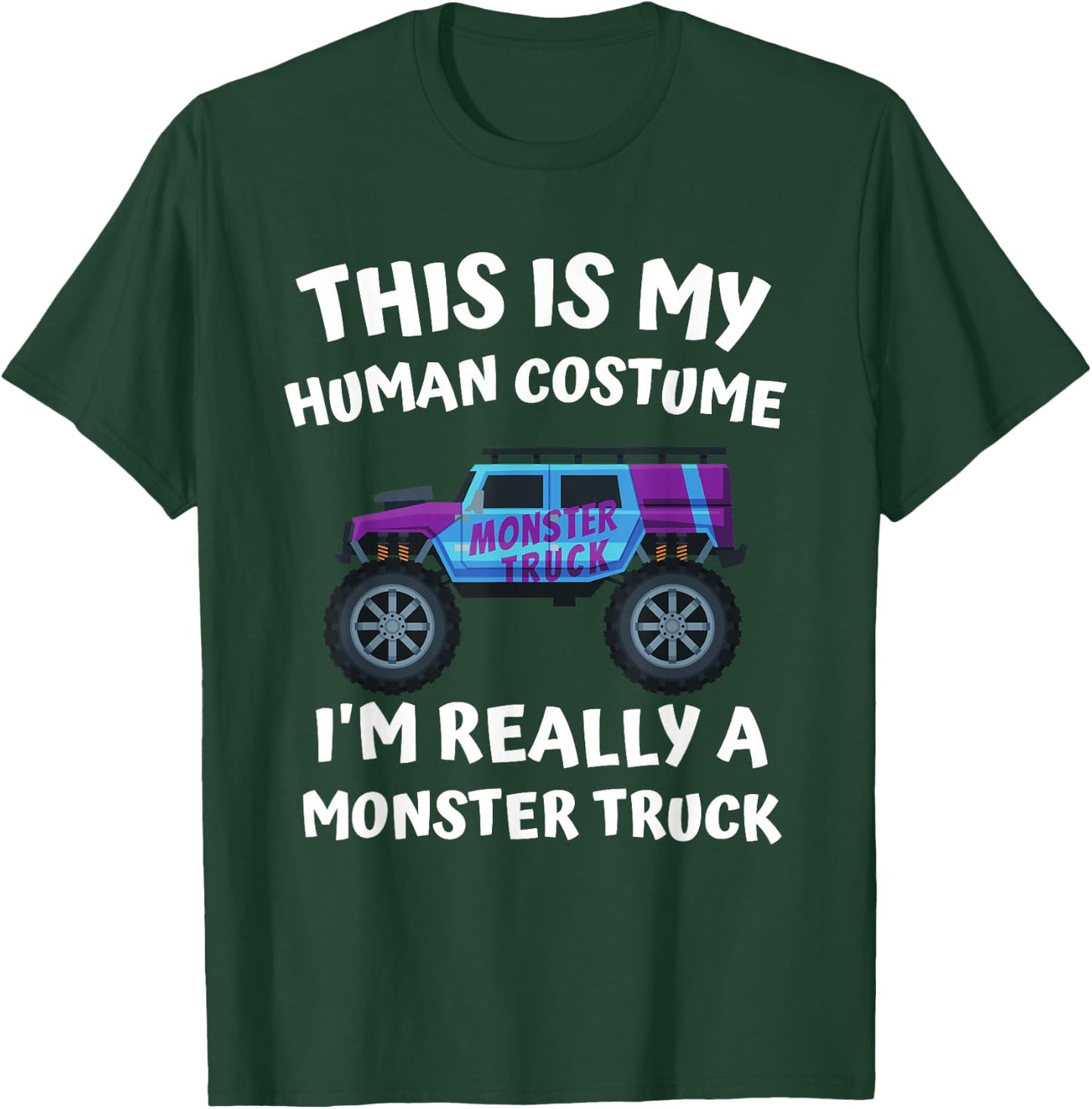 Monster Truck Halloween Costume Matching Group Toddler 5T 4T T-Shirt - T-Shirt | Forest
