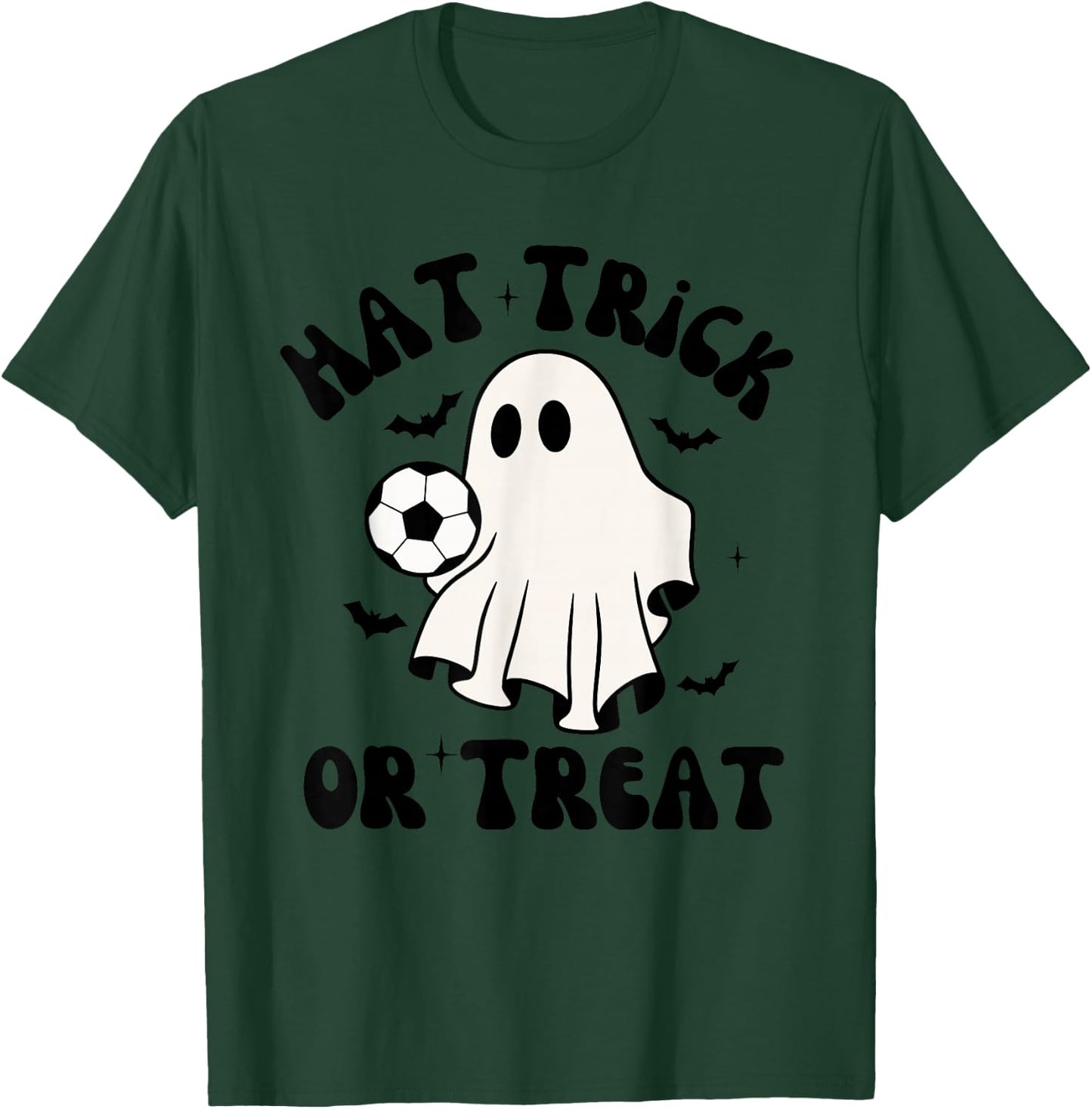 Hat-Trick Or Treat Soccer Sports Halloween Men Boys Girls T-Shirt - T-Shirt | Forest