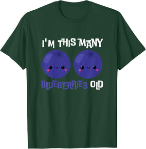 Kids I'm This Many Blueberries Old - 2nd Birthday 2 Years Old T-Shirt - T-Shirt | Forest