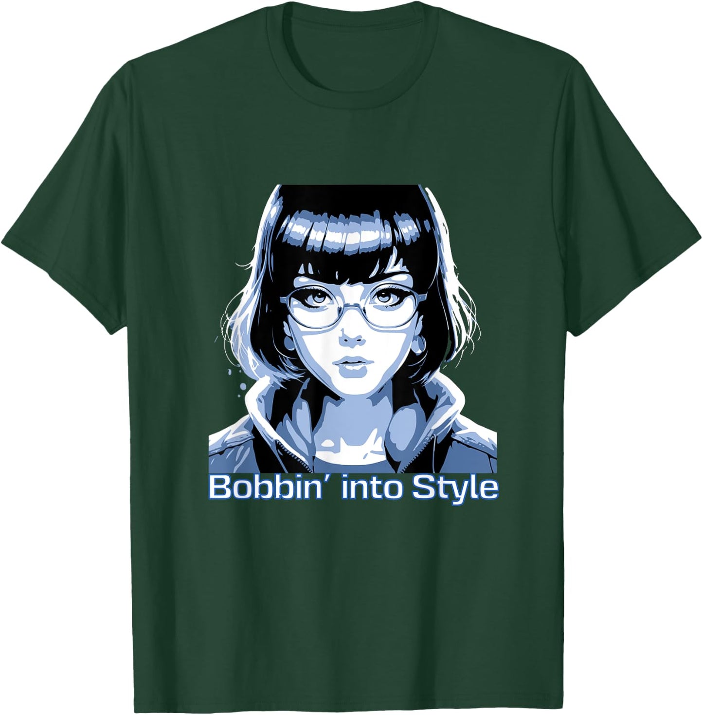Anime Girls Short Pixie Hair Kawaii Bob Cut Women Fashion T-Shirt - T-Shirt | Forest