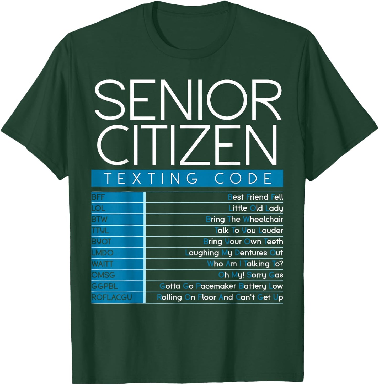 Funny Senior Citizen Texting Code Cool Grandpa Grandma T-Shirt - T-Shirt | Forest