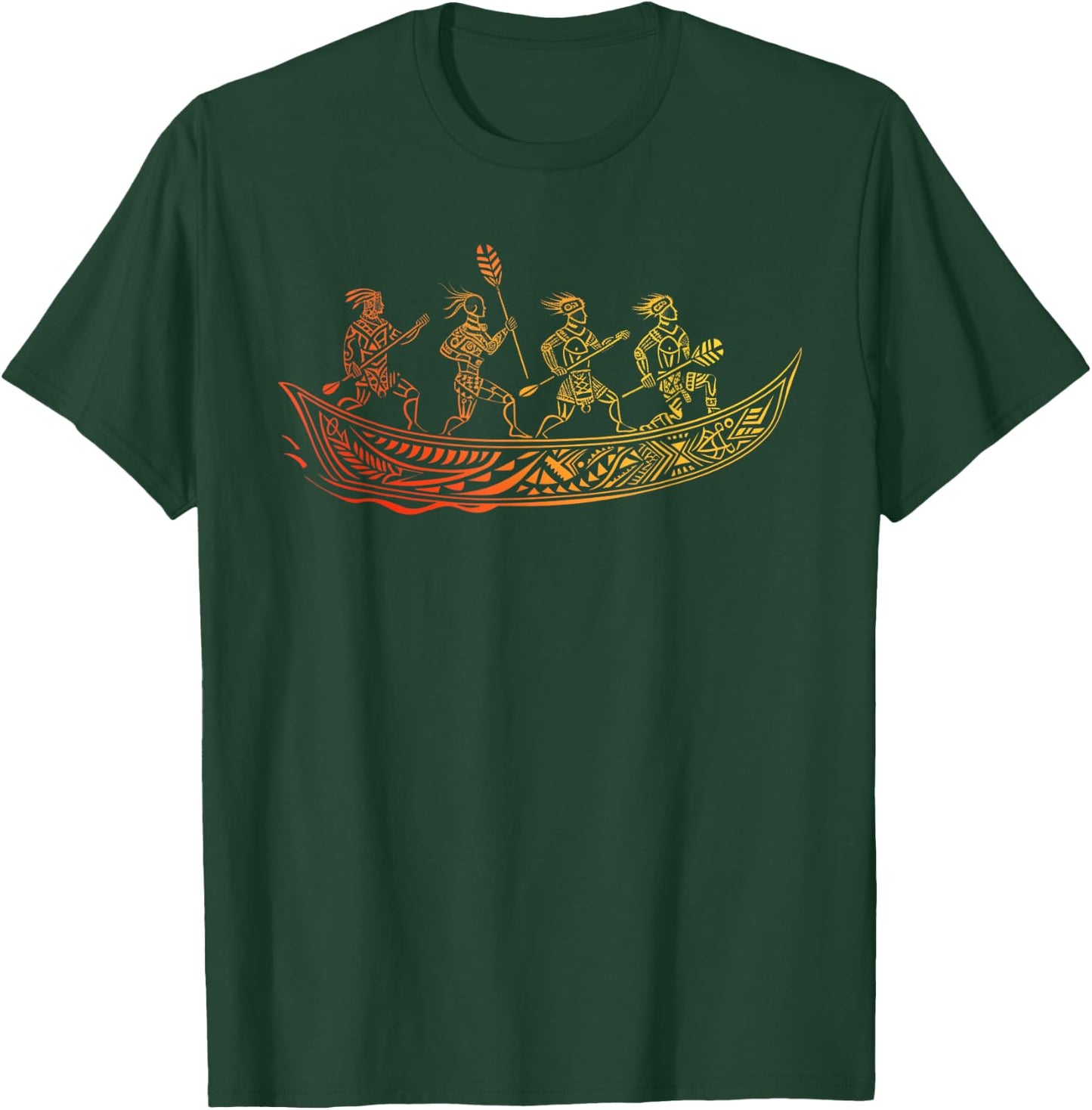 Tribal Hawaiian Outrigger Canoe Shirt - Hawaiian Tribal T-Shirt - T-Shirt | Forest