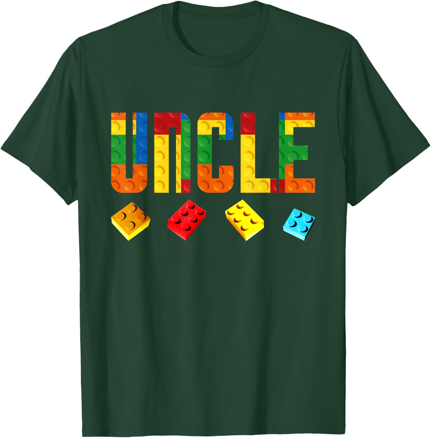 Uncle Master Builder Building Blocks Birthday Family Men T-Shirt - T-Shirt | Forest