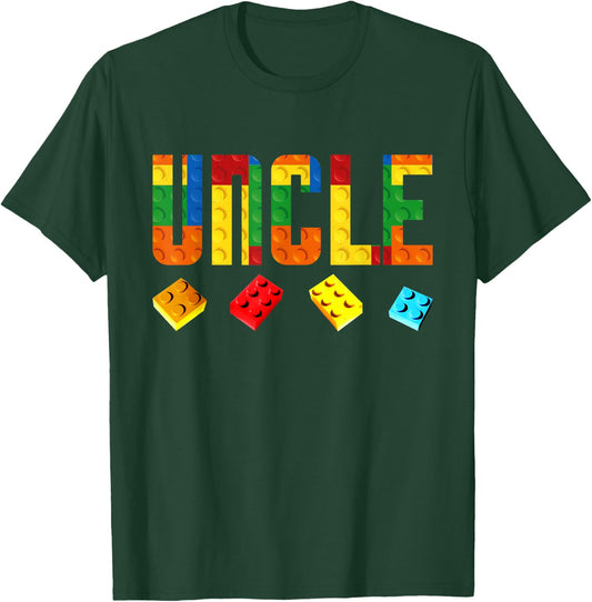 Uncle Master Builder Building Blocks Birthday Family Men T-Shirt - T-Shirt | Forest