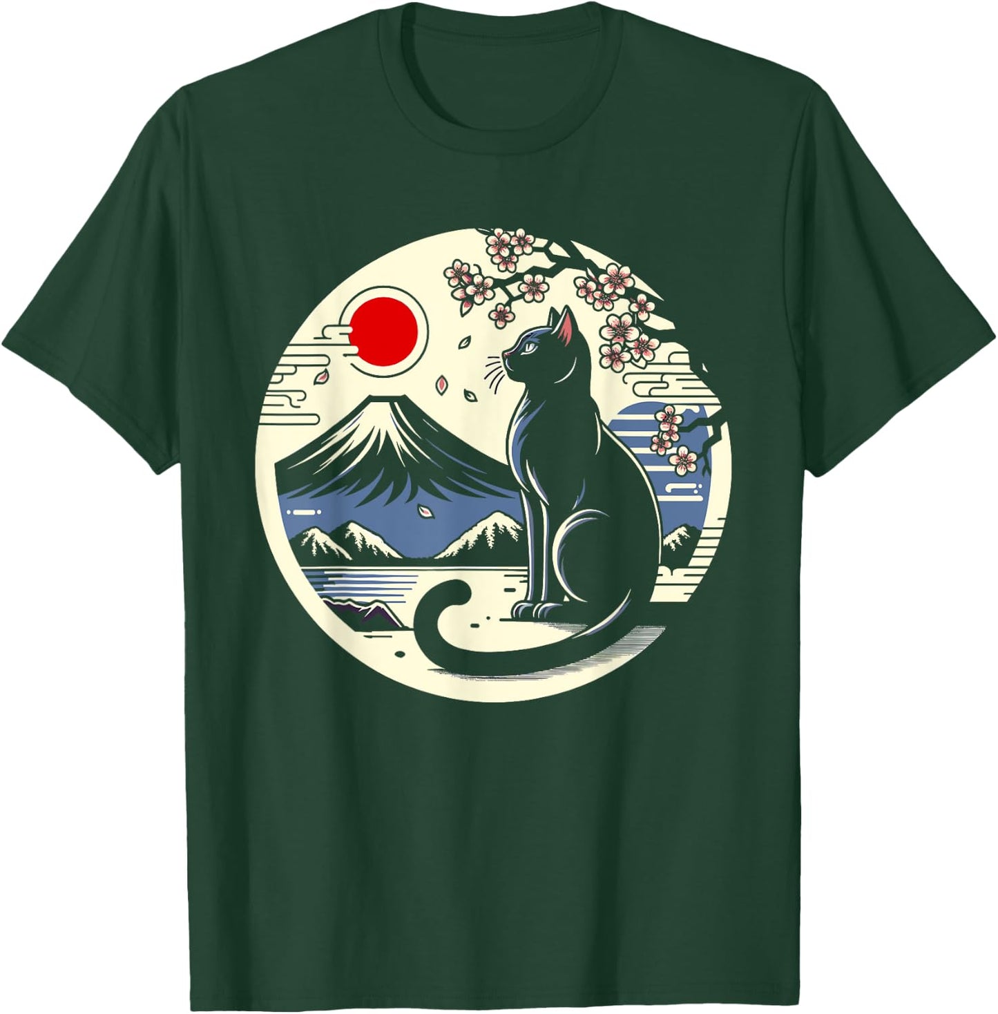 Kawaii Cat Anime Japanese Retro Men Women Kids Funny Cat T-Shirt - T-Shirt | Forest