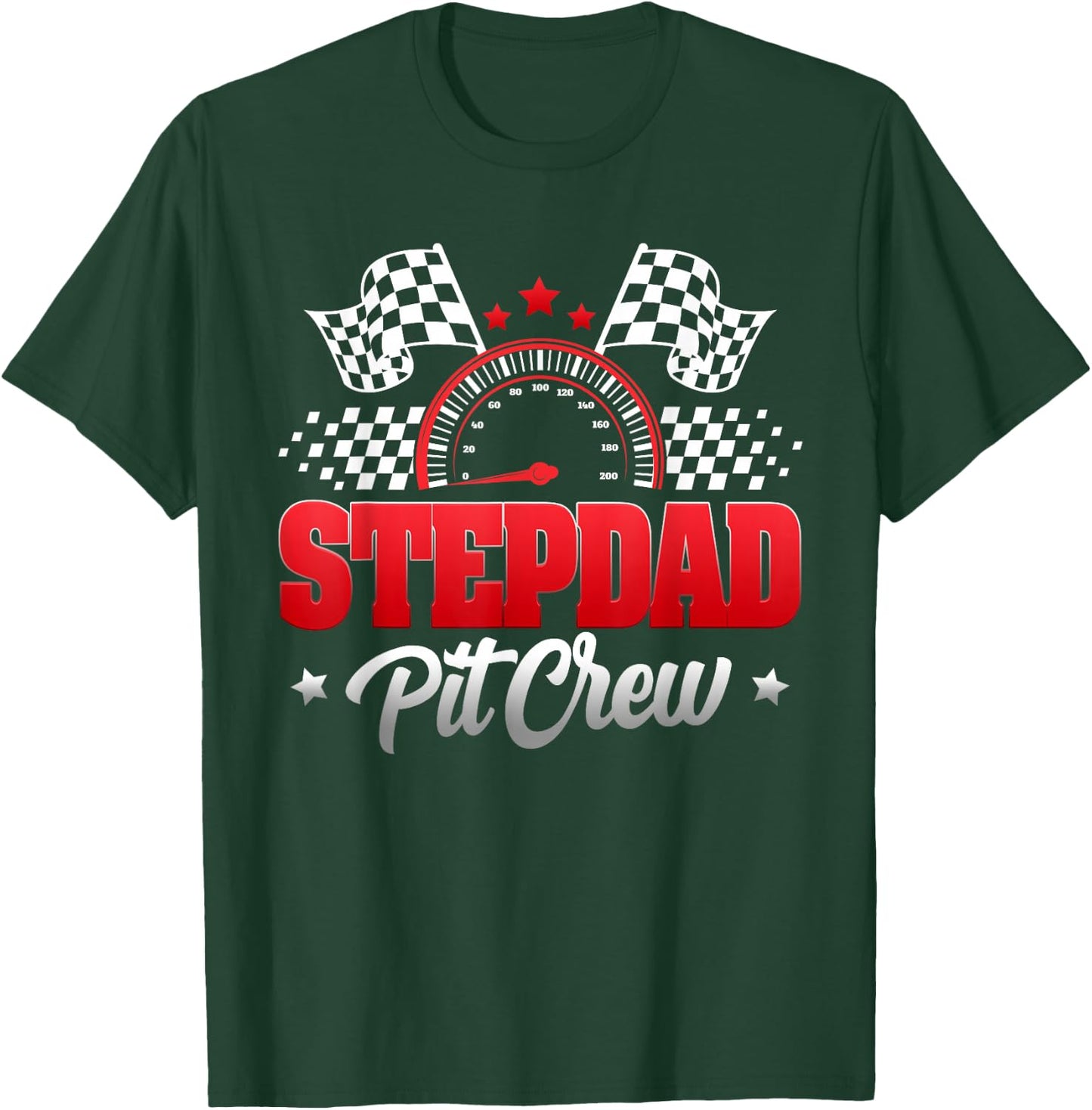 Stepdad Pit Crew Race Car Birthday Family Matching T-Shirt - T-Shirt | Forest