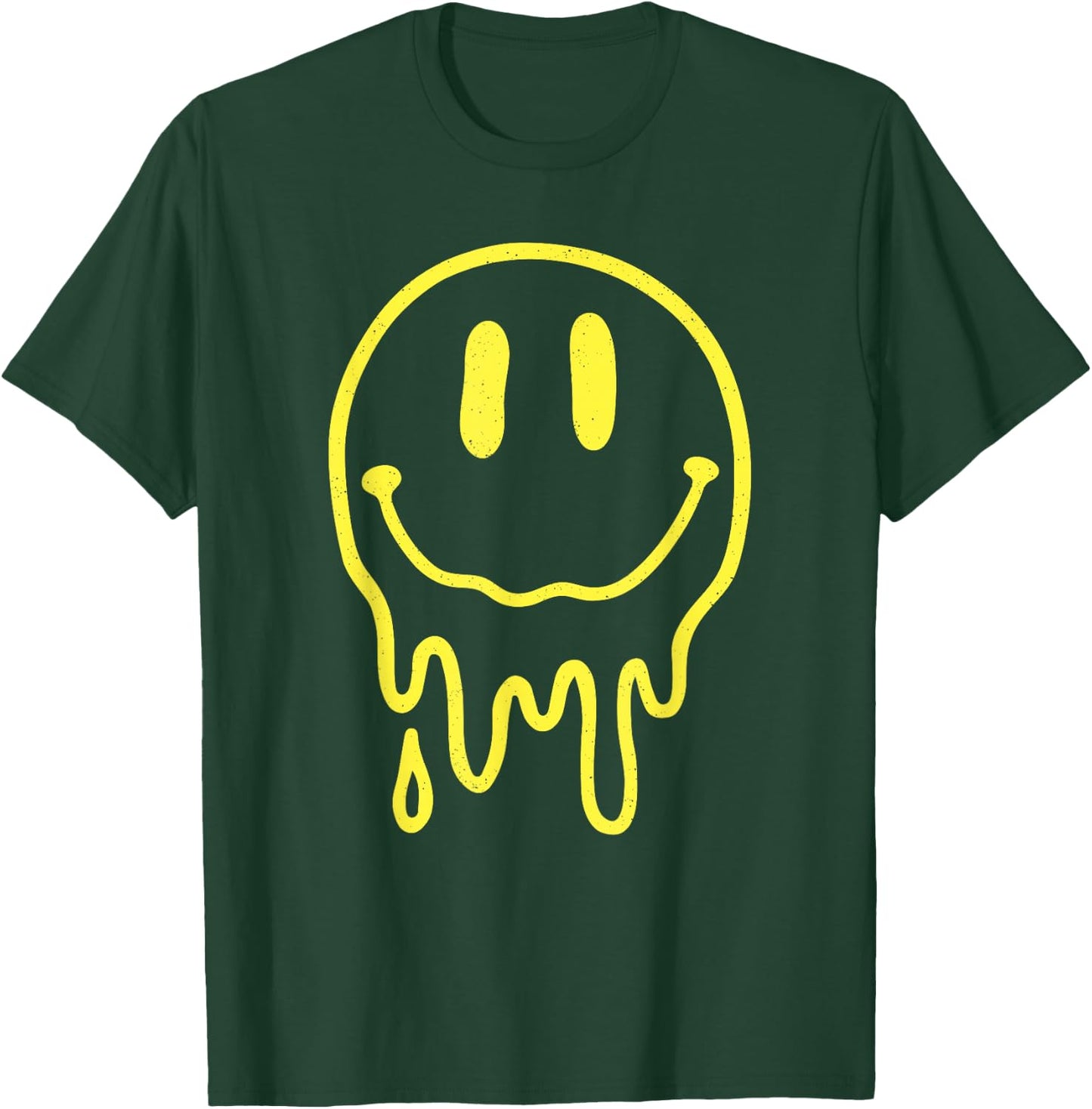 Melting Yellow Smile Face Melted Dripping Happy Face Kids T-Shirt - T-Shirt | Forest