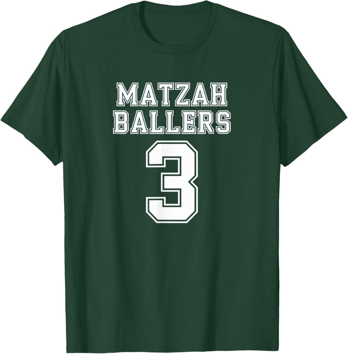 Matzah Ballers Number 3 Funny Jersey Sport Style Jewish Food T-Shirt - T-Shirt | Forest