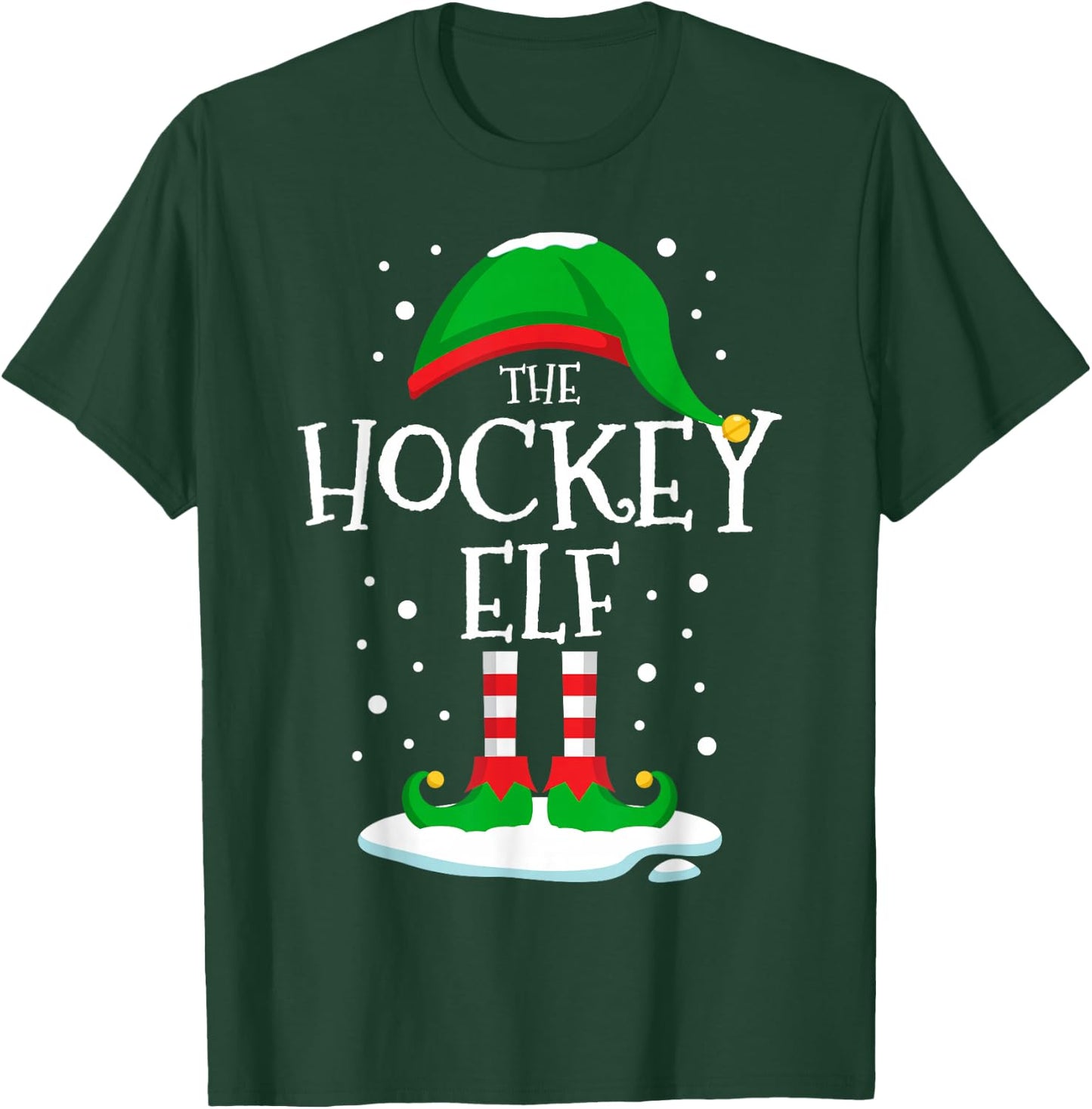 The Hockey Elf Christmas Family Matching Xmas Group Funny T-Shirt - T-Shirt | Forest