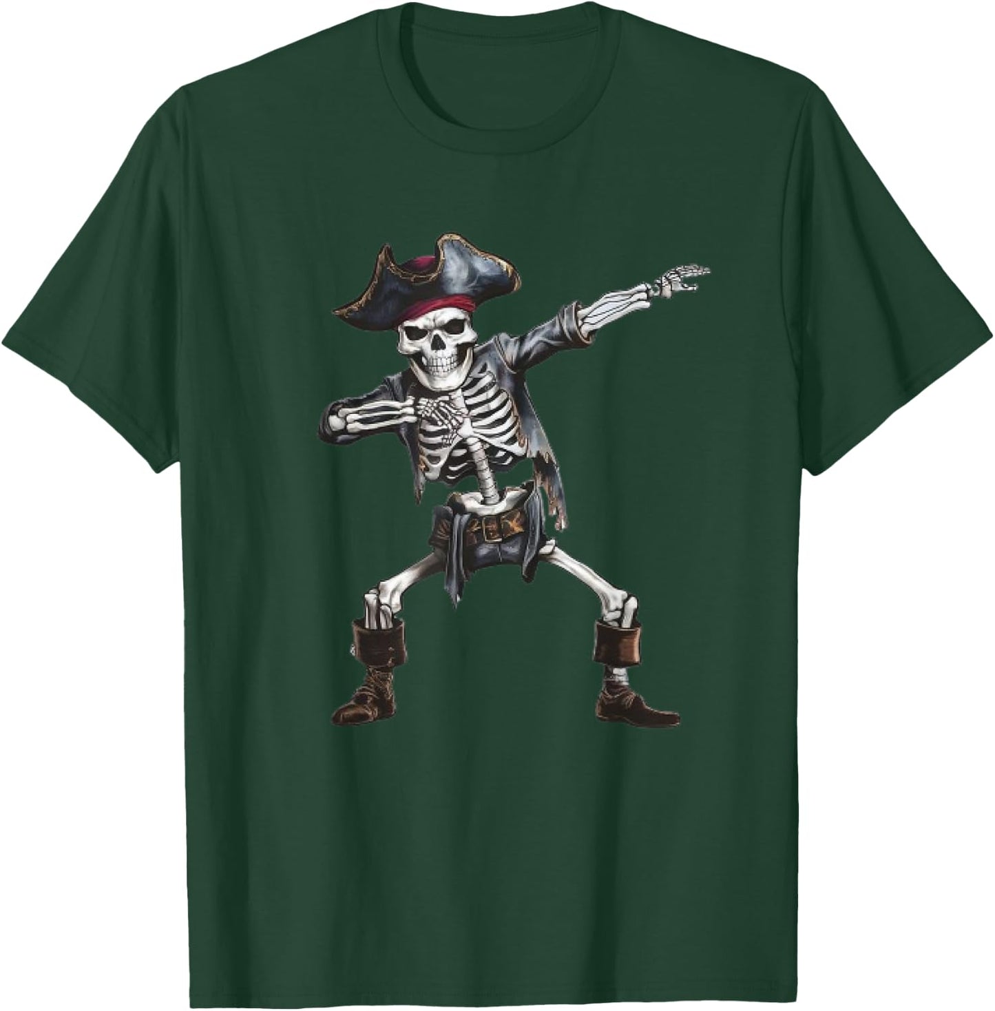 Dabbing Skeleton Pirate Halloween Kids Jolly Roger Pirate T-Shirt - T-Shirt | Forest