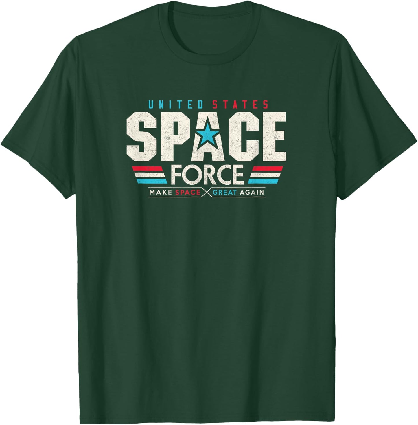 Space Force Retro Vintage Trump USA T-Shirt - T-Shirt | Forest