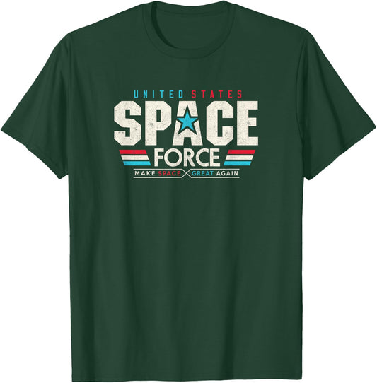 Space Force Retro Vintage Trump USA T-Shirt - T-Shirt | Forest