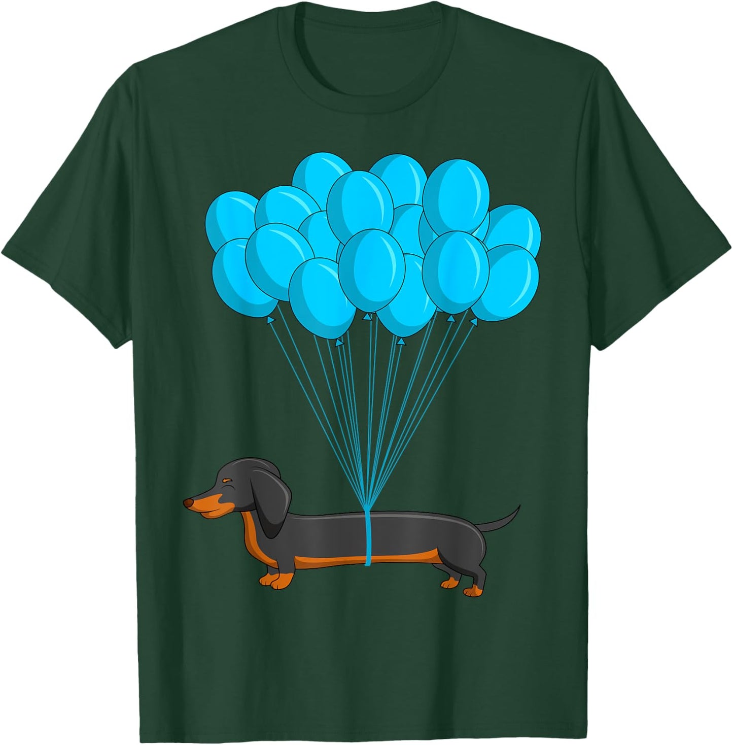 Dachshund and Balloon Wiener Dog Lover Men Women Kids T-Shirt - T-Shirt | Forest
