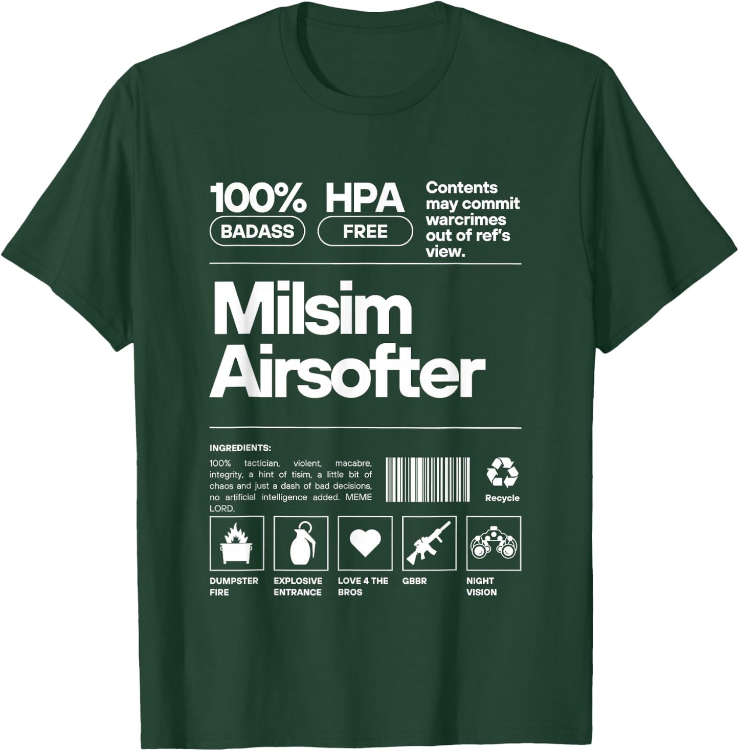 Milsim Airsoft Ingredient Shirt T-Shirt - T-Shirt | Forest