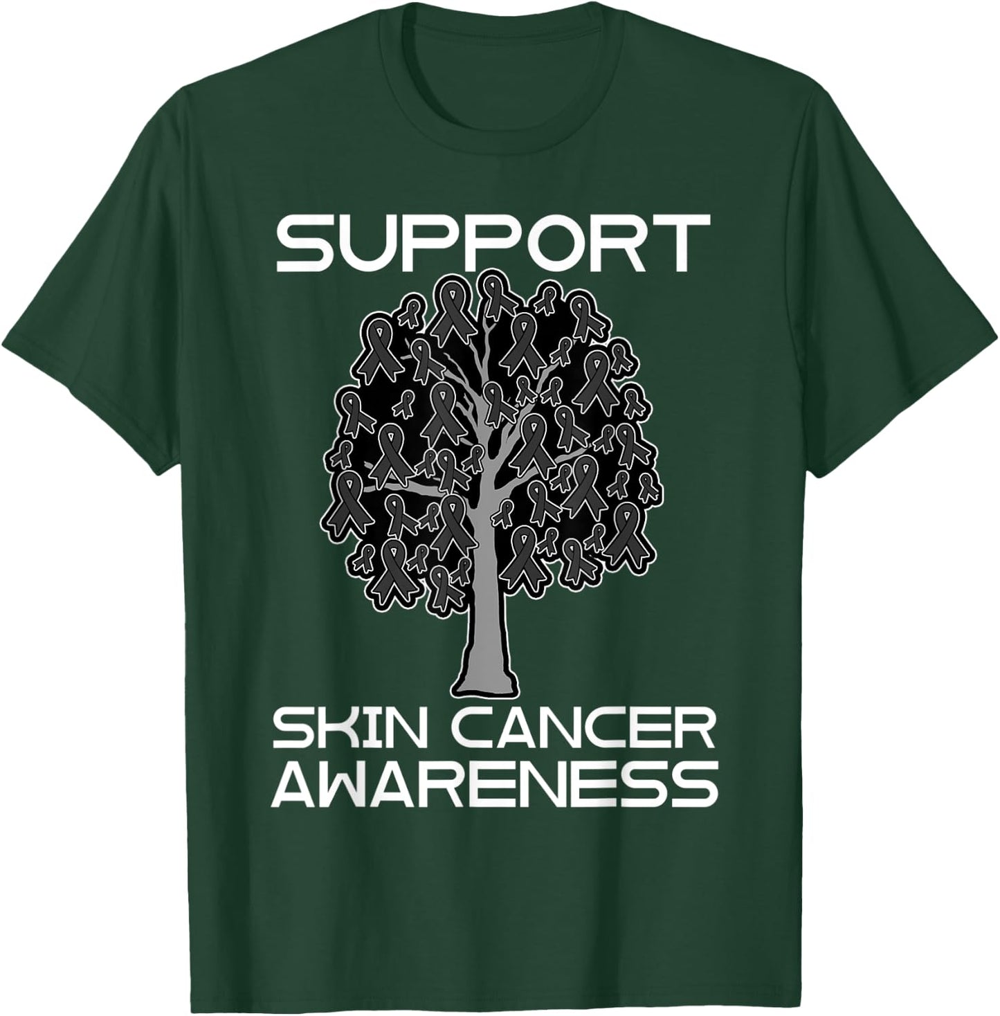 Skin Cancer Awareness Melanoma Black Ribbon Dermatologists T-Shirt - T-Shirt | Forest