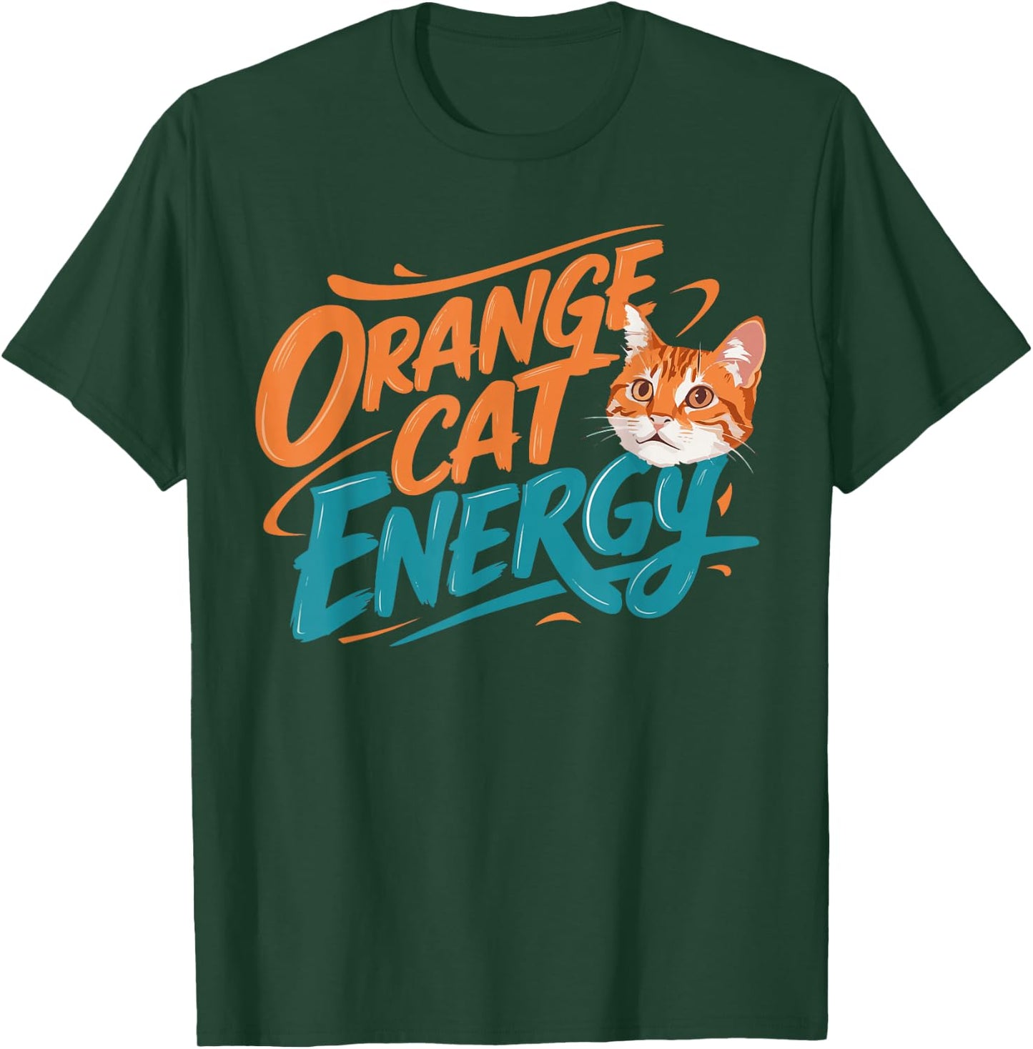 Orange Cat Energy T-Shirt - T-Shirt | Forest