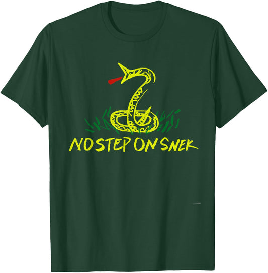 Funny Patriotic No Step On Snek Hand Drawn Gadsden Flag T-Shirt - T-Shirt | Forest