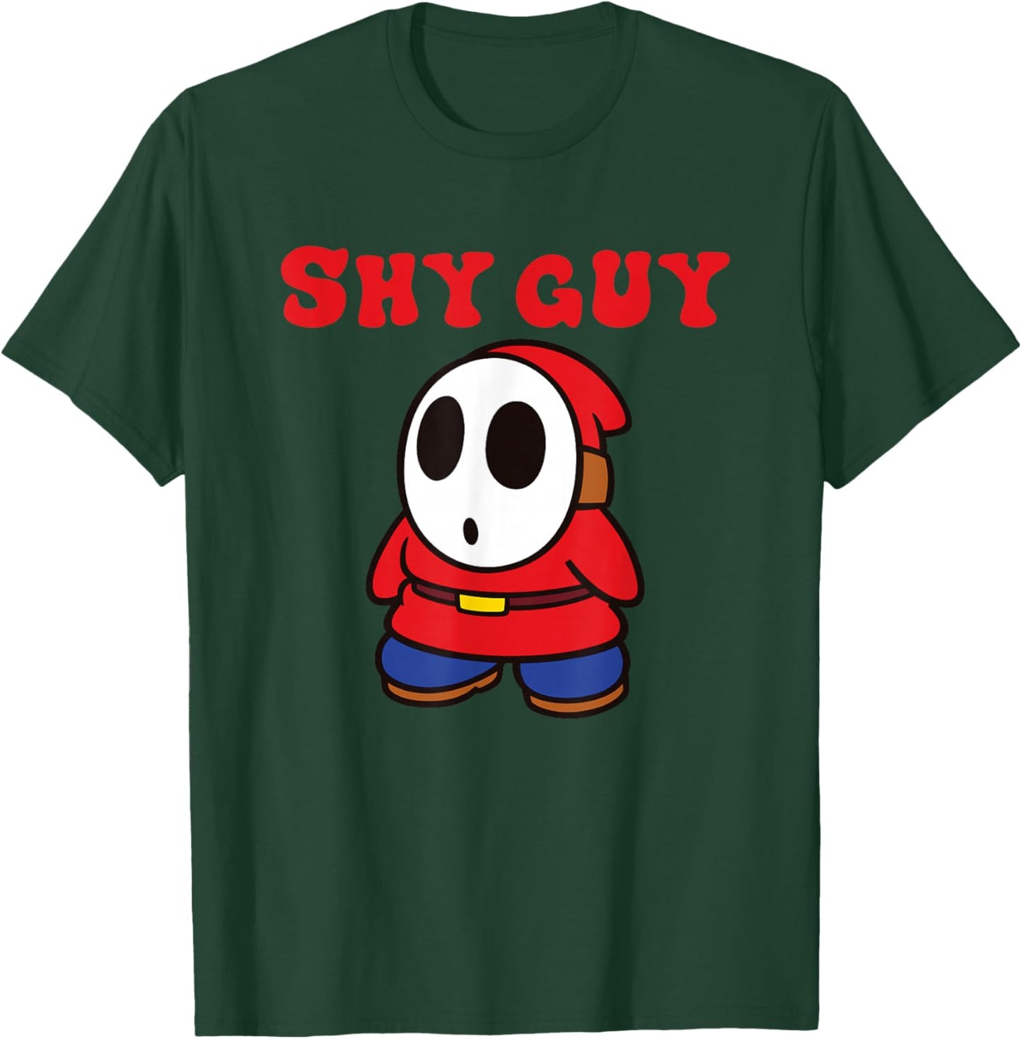 Super Mario Bros Shy Guy Simple Retro Nintendo Icon T-Shirt - T-Shirt | Forest