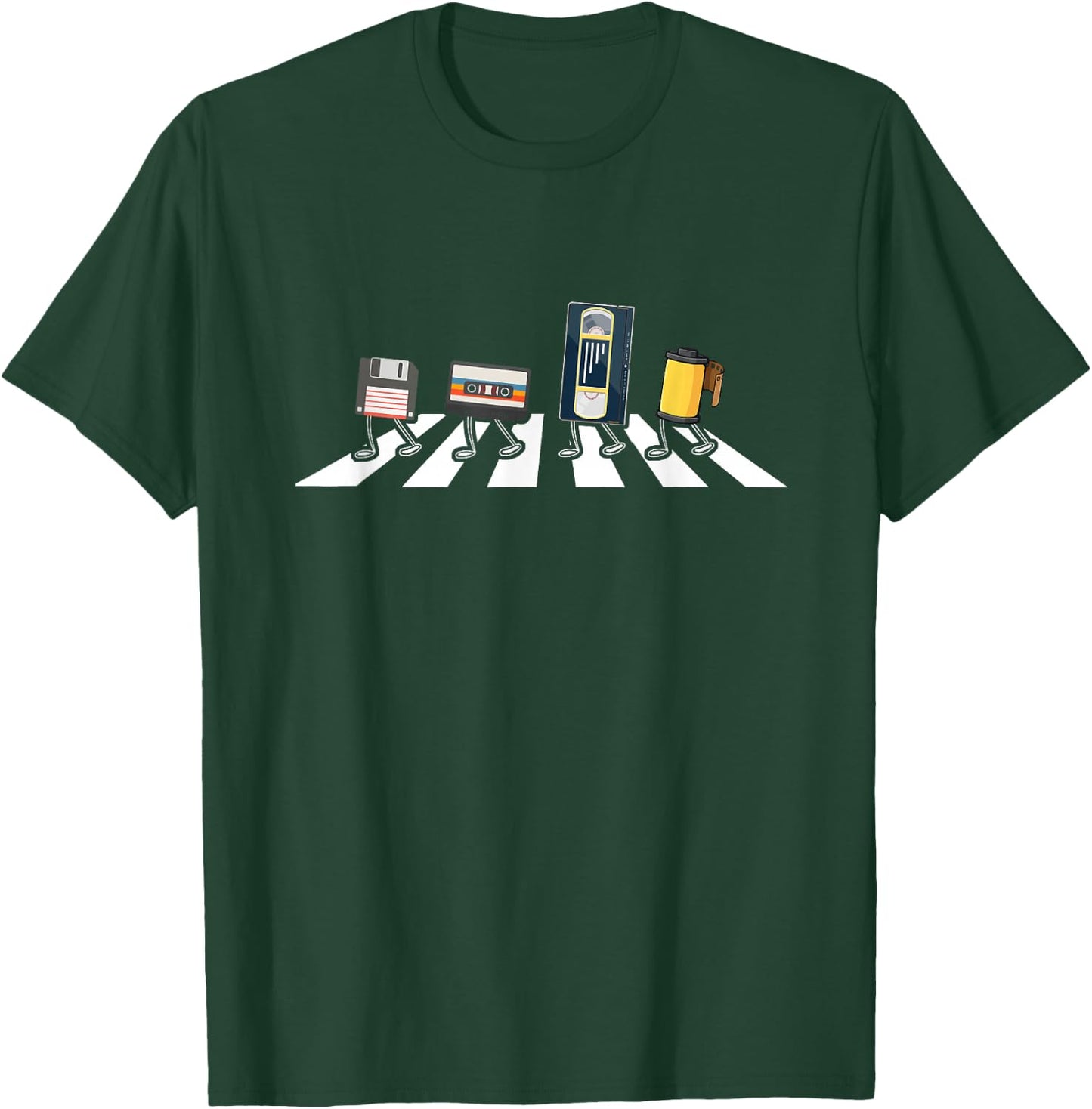 VHS Cassette Tape Floppy Disc Funny Retro Vintage Fans T-Shirt - T-Shirt | Forest