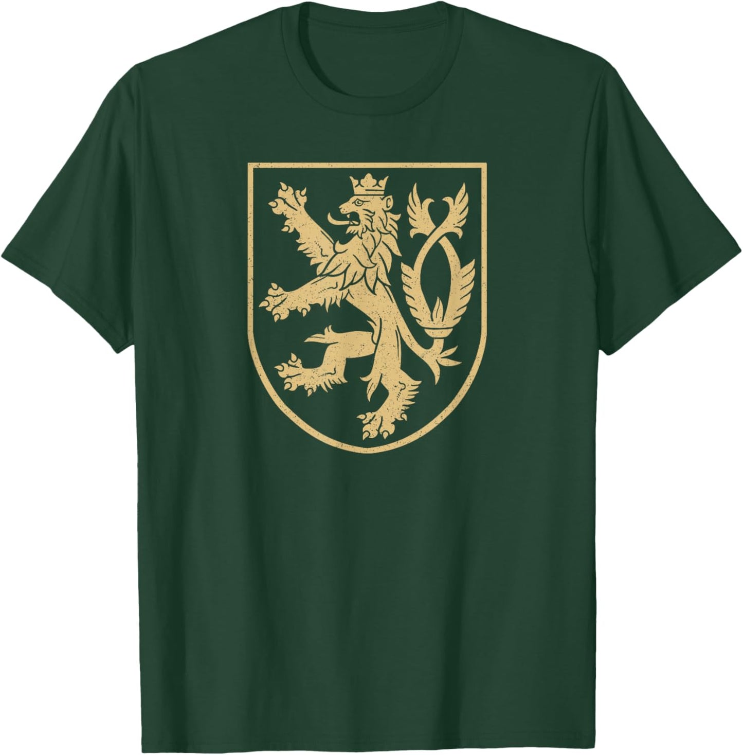 Czech Republic Lion Symbol Czechia Coat of Arms Flag Shield T-Shirt - T-Shirt | Forest