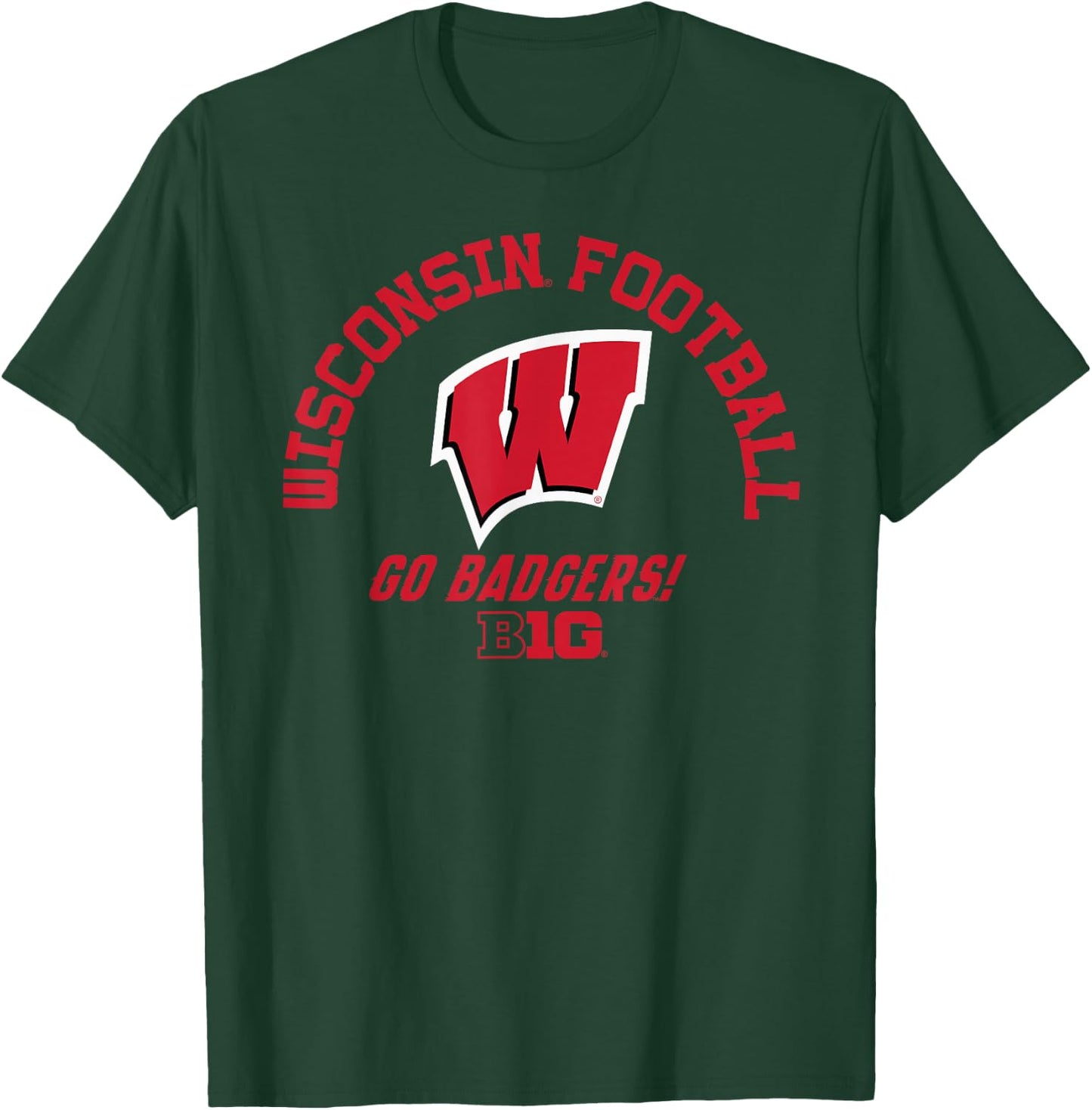 Wisconsin Badgers Big 10 Football Officially Licensed T-Shirt - T-Shirt | Forest