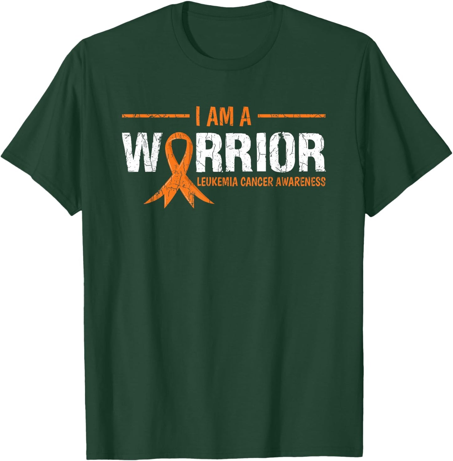 I Am A Warrior Leukemia Awareness Happy Ribbon Graphic T-Shirt - T-Shirt | Forest