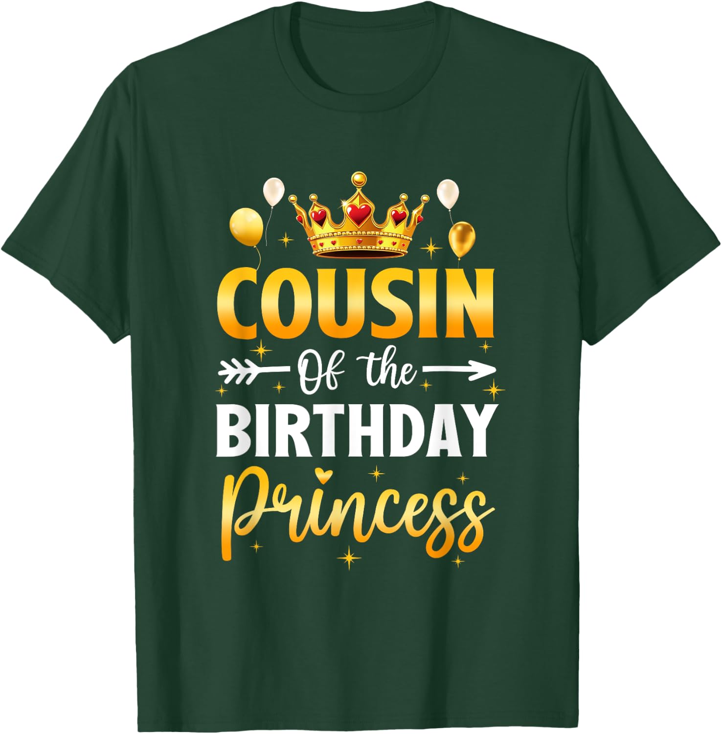 Cousin Of The Birthday Princess Birthday Girl Party Family T-Shirt - T-Shirt | Forest