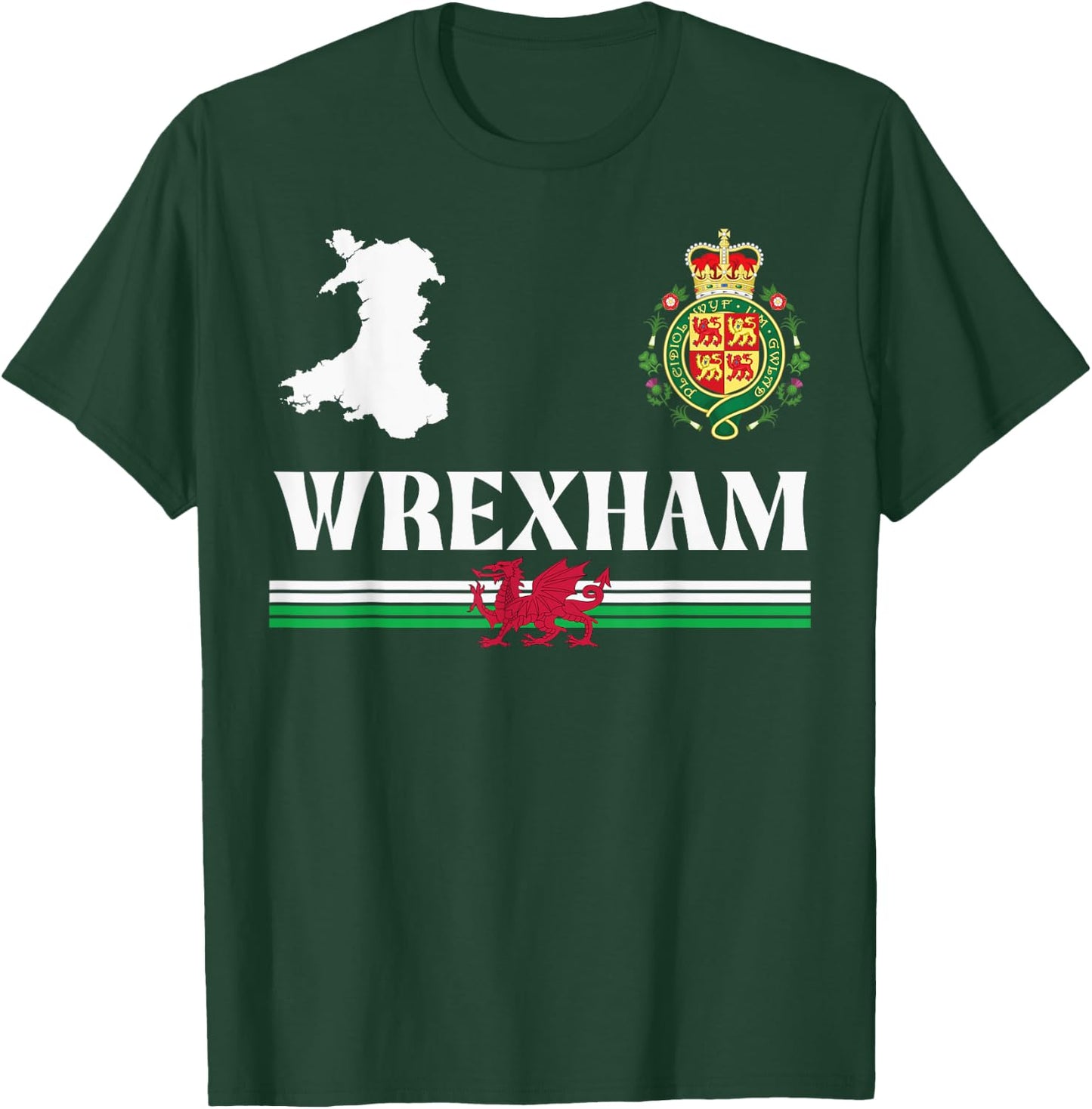 Wrexham Wales Emblem, Wrexham Wales, Wrexham T-Shirt - T-Shirt | Forest