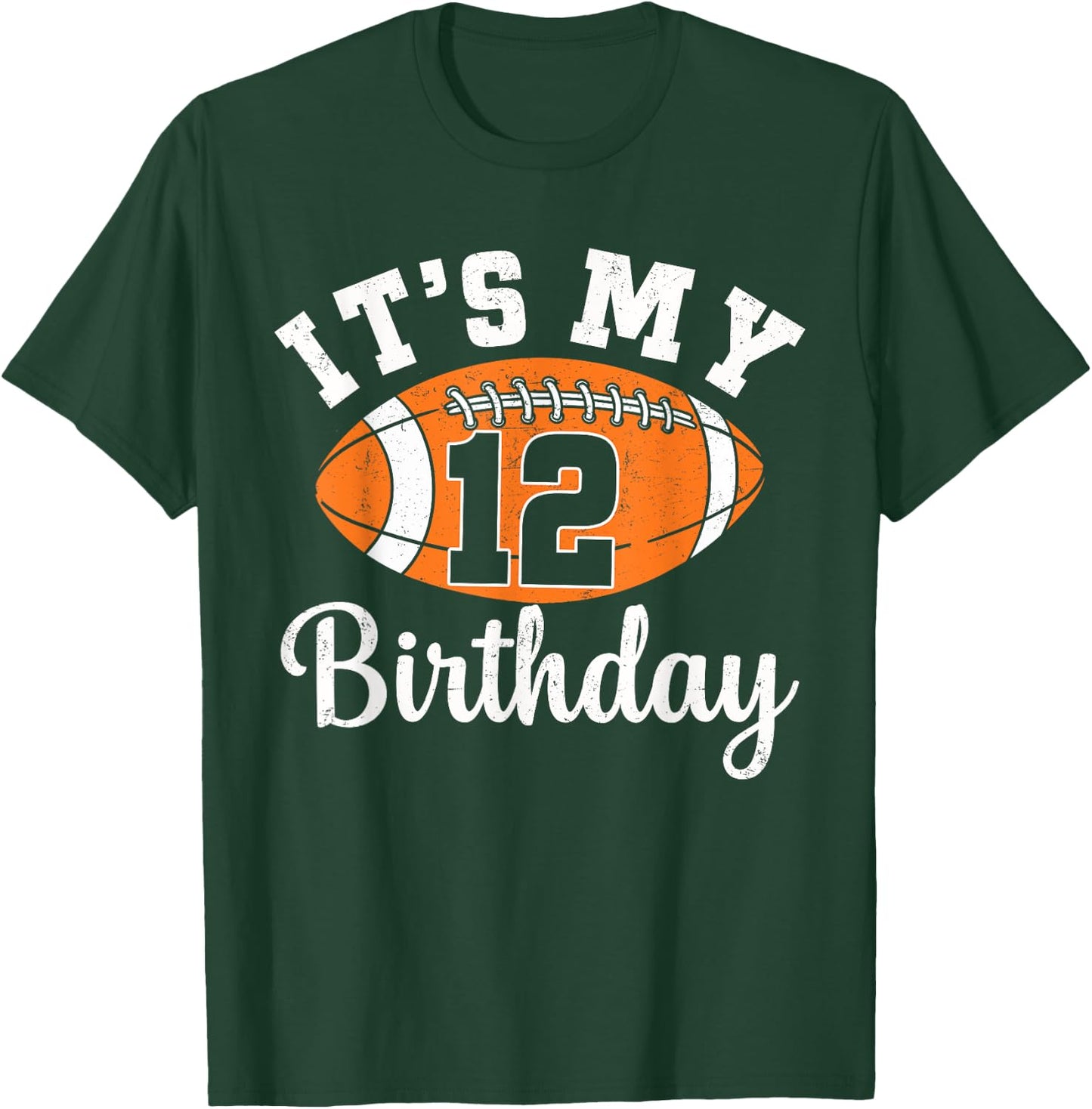 It's My 12th Birthday Football 12 Year Old Football Player T-Shirt - T-Shirt | Forest