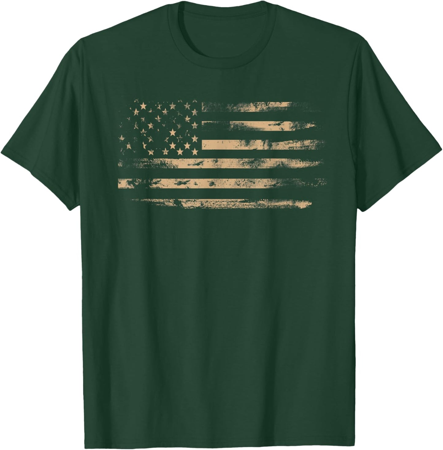 Distressed American Flag Shirt Vintage USA Flags Patriotic T-Shirt - T-Shirt | Forest
