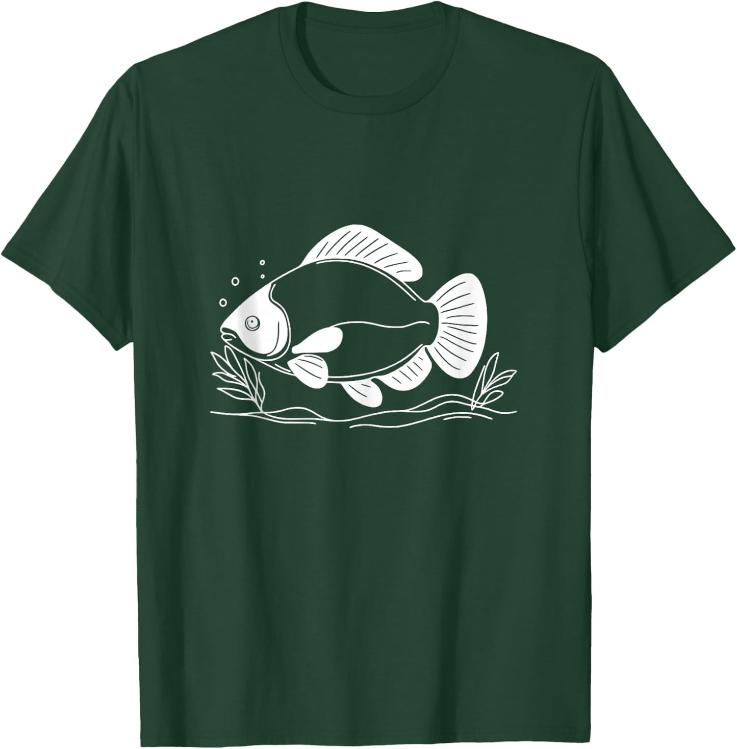Black Pacu Line Art Fish Lover T-Shirt - T-Shirt | Forest