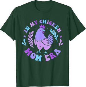 In My Chicken Mom Era Retro Groovy Mama Farm Country Animals T-Shirt - T-Shirt | Forest