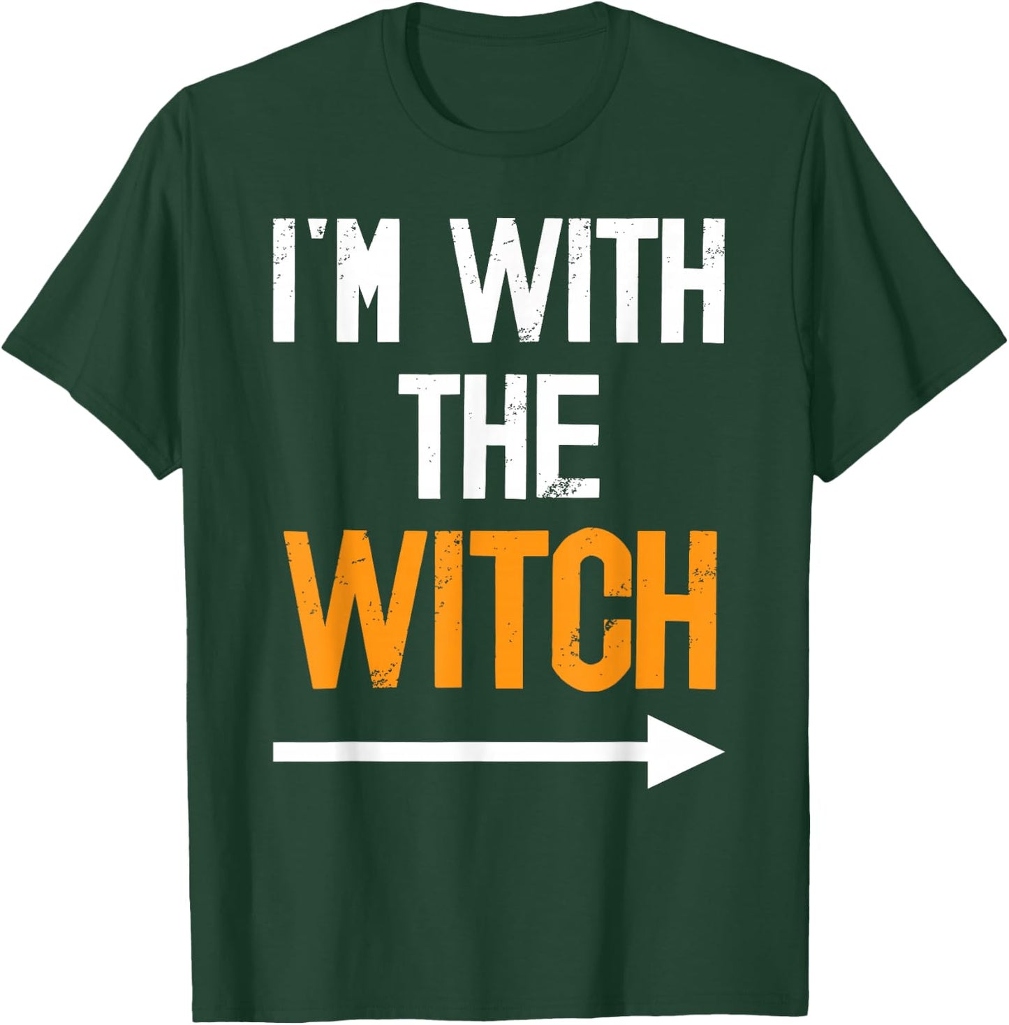 I’m With The Witch Halloween Couples Costume Autumn Party T-Shirt - T-Shirt | Forest