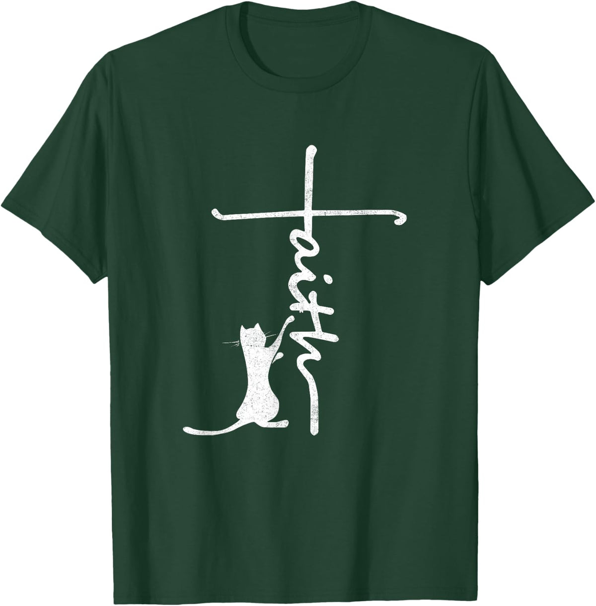 Funny cat shirts - Faith Cross Quotes Christian T-Shirt - T-Shirt | Forest