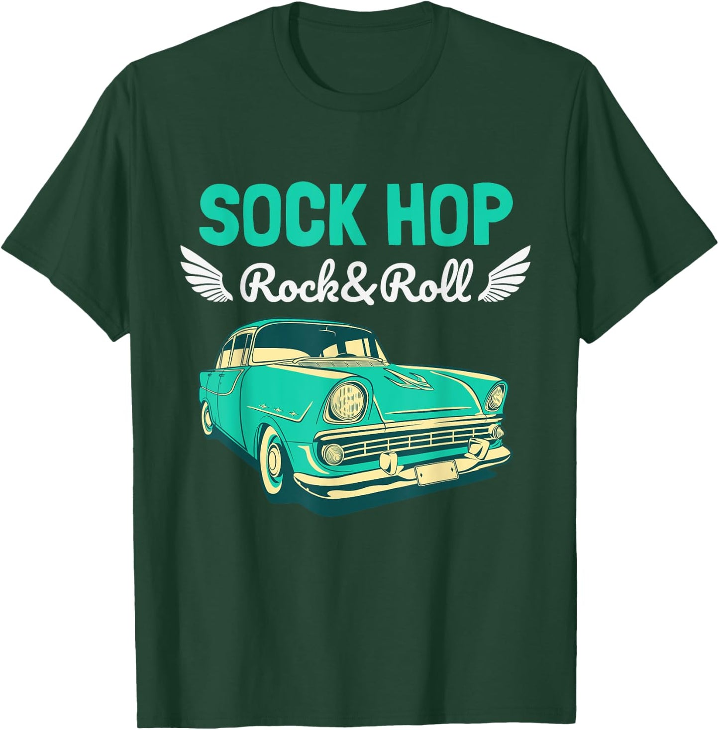 Sock Hop Rock And Roll Dance Retro 1950s Party Doo Wop Pink T-Shirt - T-Shirt | Forest