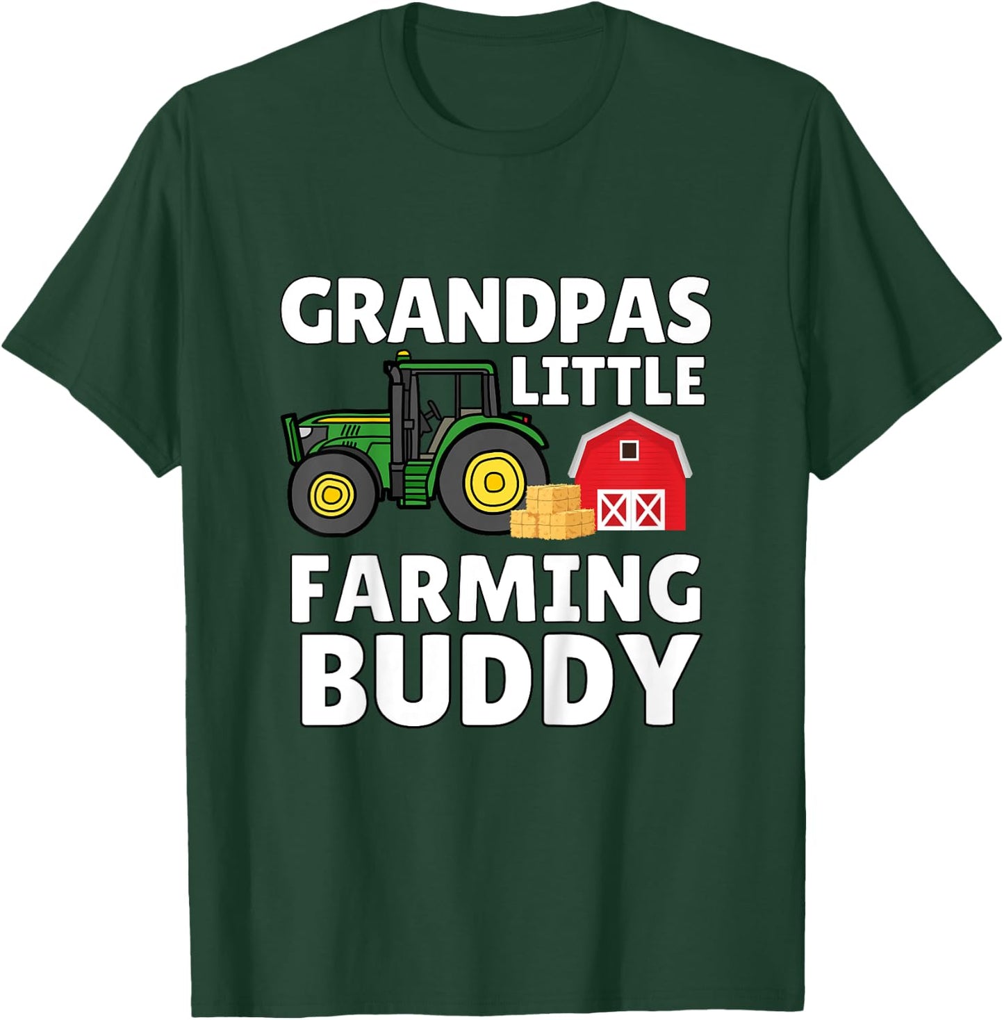 Kids Grandpas Little Farming Buddy Cute Kids Fishing T-Shirt - T-Shirt | Forest