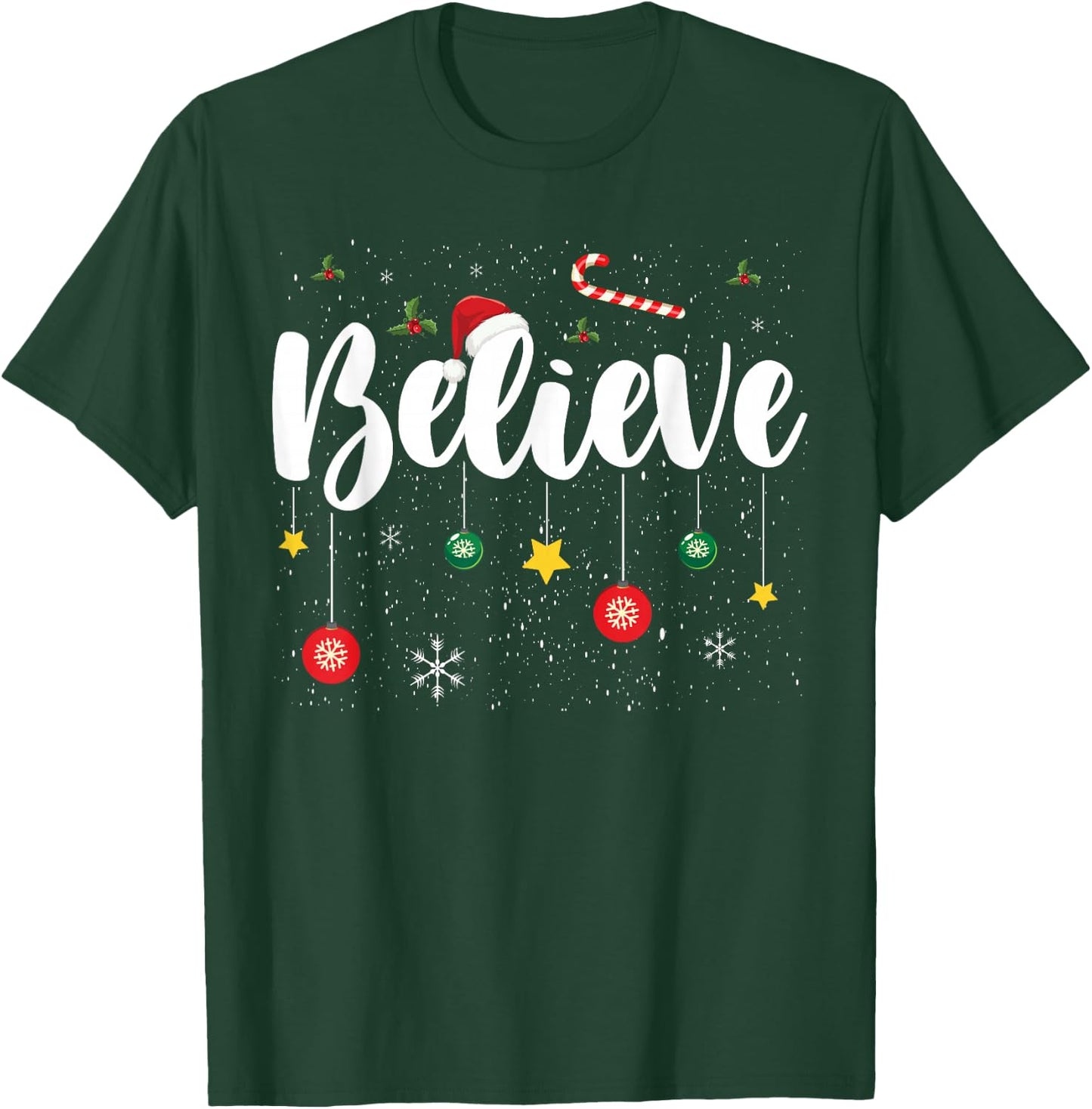 Christmas- Believe Santa Claus Believe Christmas Kids T-Shirt - T-Shirt | Forest