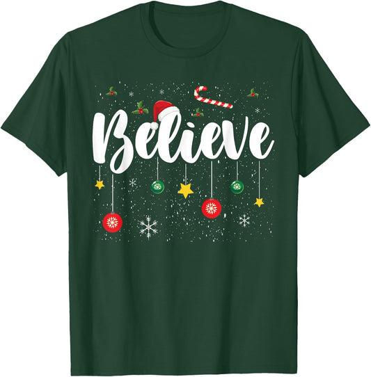 Christmas- Believe Santa Claus Believe Christmas Kids T-Shirt - T-Shirt | Forest