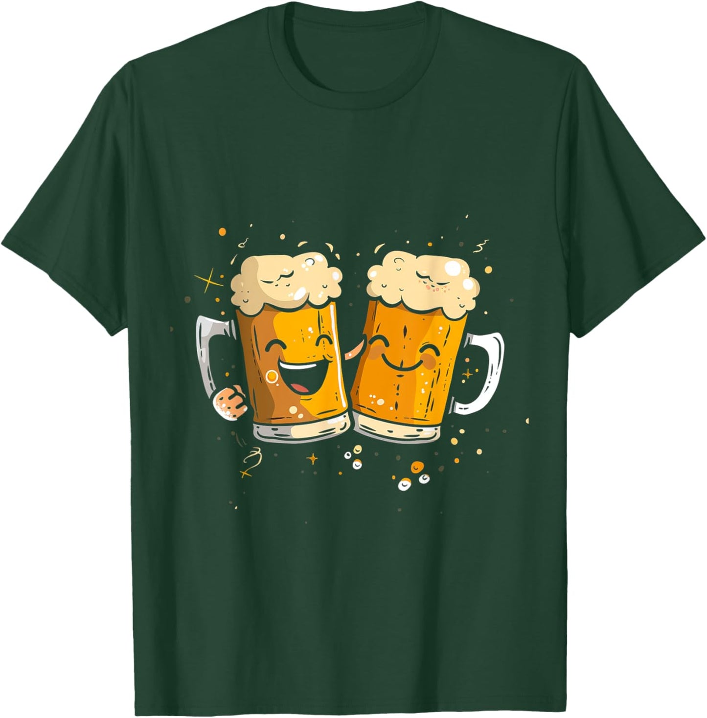 Cartoon Beer Mugs Clinking T-Shirt - T-Shirt | Forest
