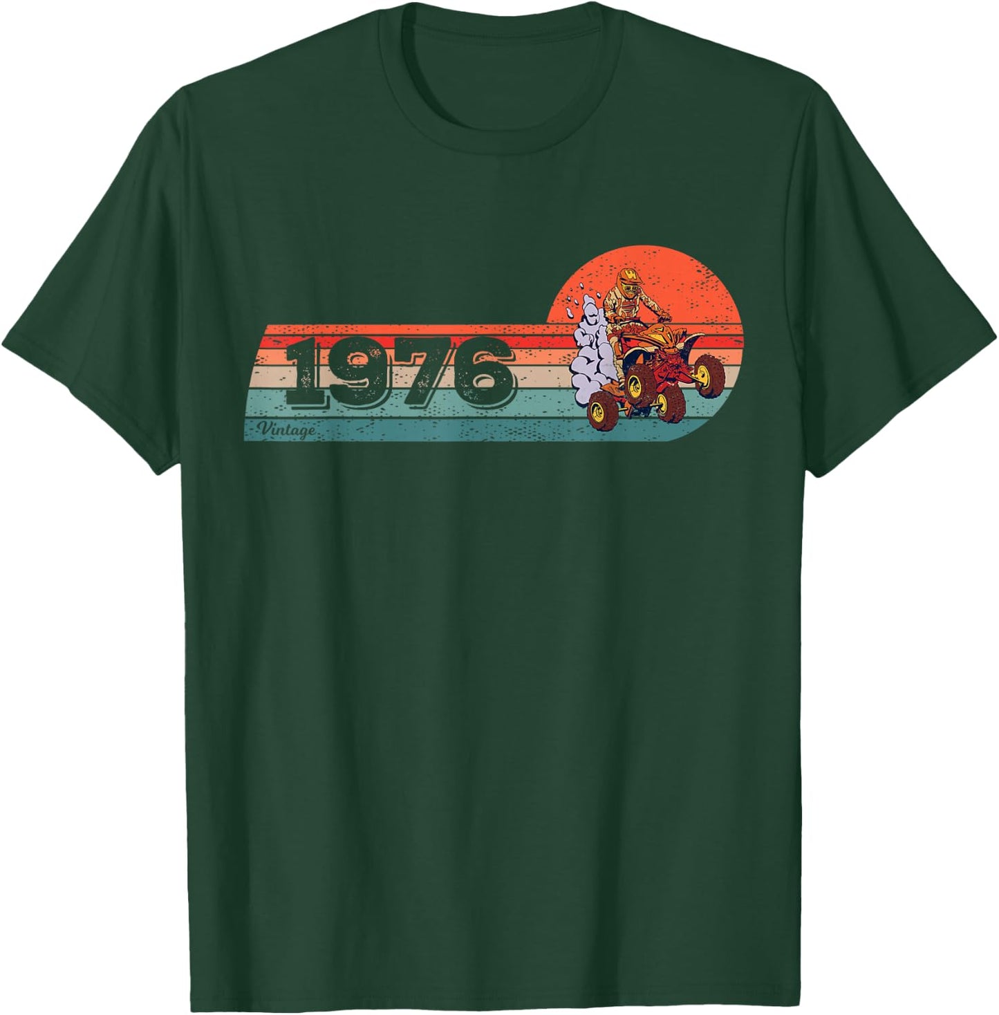 ATVs Quad-Bike Vintage 1976 Birthday Offroad ATVs Quad-Biker T-Shirt - T-Shirt | Forest