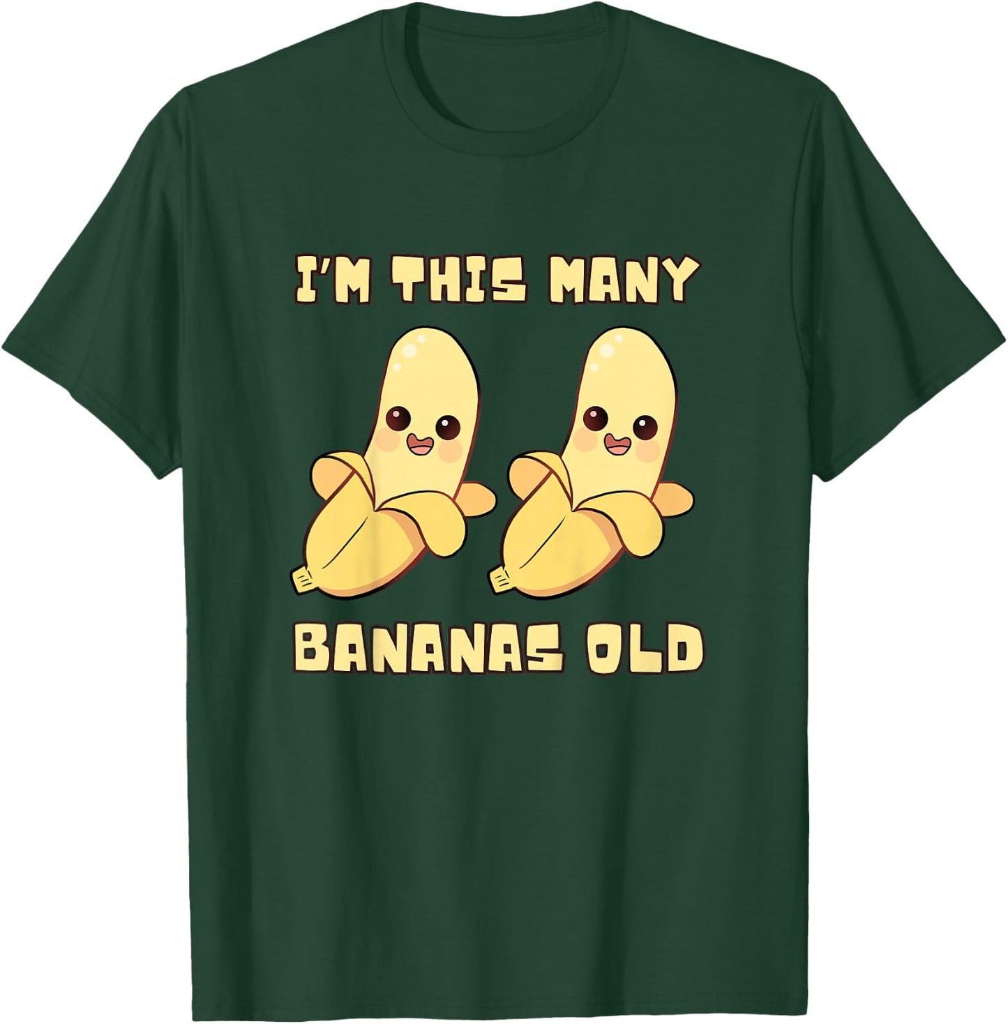 I'm This Many Bananas Old - Banana 2nd Birthday 2 Years Old T-Shirt - T-Shirt | Forest