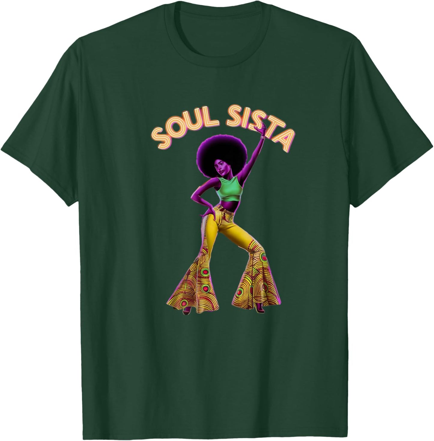 Artsy Funk Shirt Vintage 70s Costume Afro Soul Music T-Shirt - T-Shirt | Forest