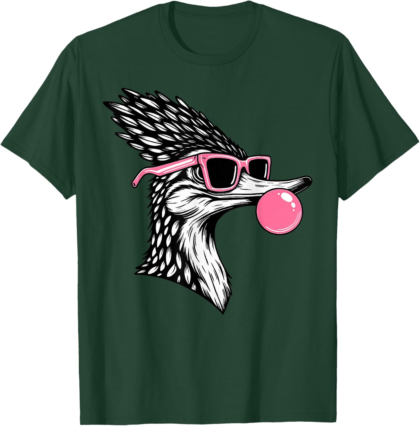 Roadrunner Blowing Bubble Gum Bird Watcher Nature Lover T-Shirt - T-Shirt | Forest