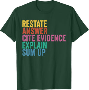 Races Writing Strategy Funny Text Evidence English Teacher T-Shirt - T-Shirt | Forest