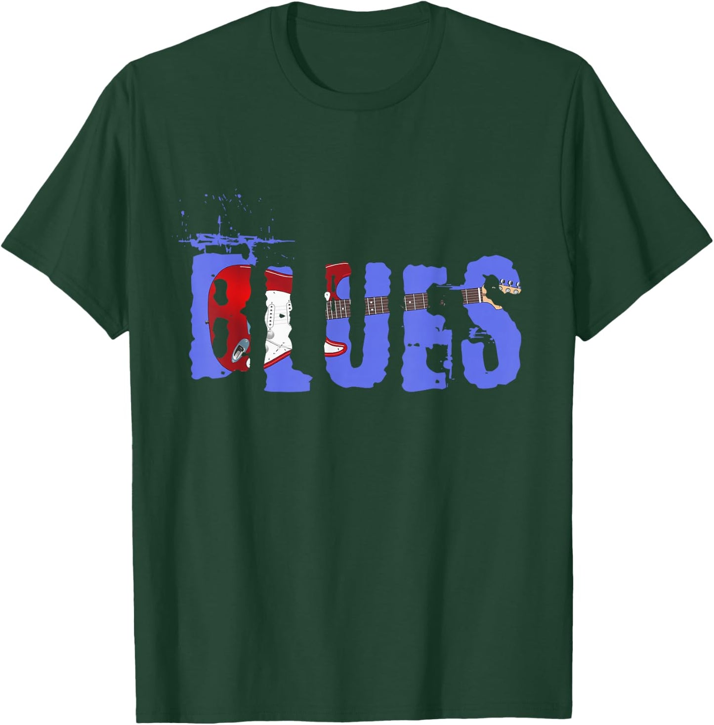 Vintage Look Blues Guitar T-Shirt - T-Shirt | Forest