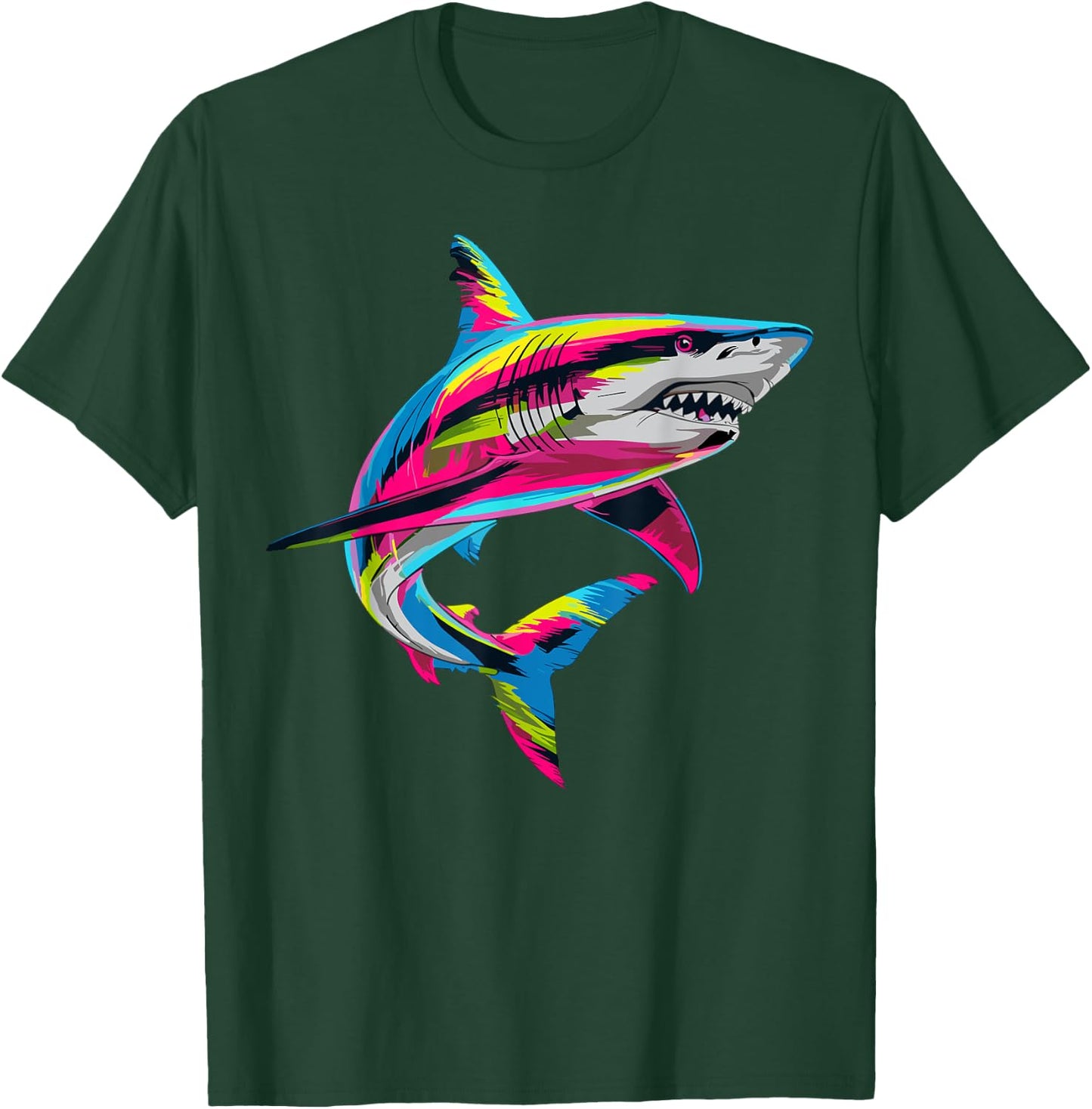 Shark Animal Biology Sea Colorful Shark Lover T-Shirt - T-Shirt | Forest